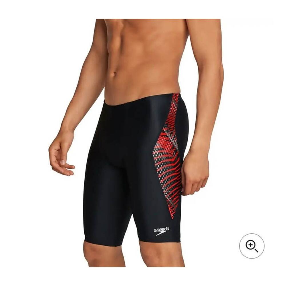 NWT Speedo Coded Riff Jammer swim shorts - 38 - black red - 38